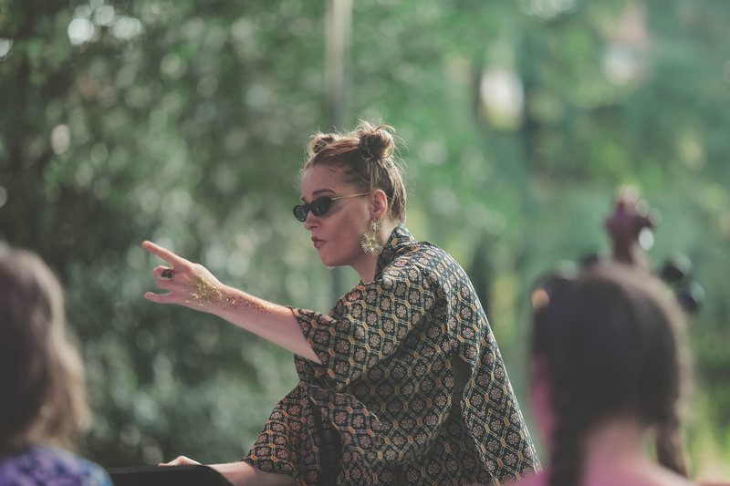 Mojca Zupančič conducting outdoors
