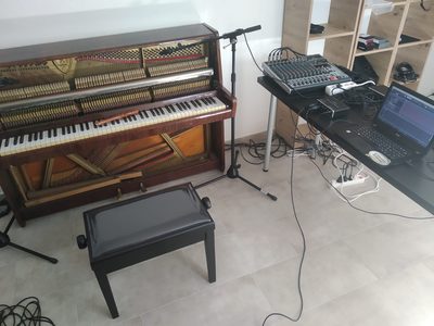 Recording Detuned by War &middot; the Petrof in the house, Mijakovići, August 2024