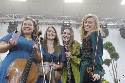 Musicians of WISE and the CIPRA Quartet after the concert